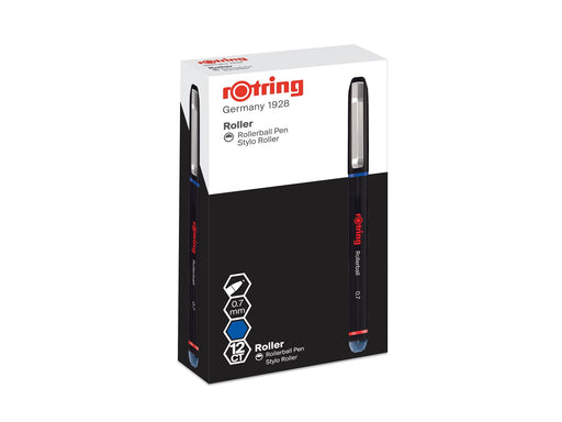 Rotring rOtring Rollerball Tintenroller | feine Spitze (0,7 mm) für saubere Linien | blaue Tinte | 12 Stück