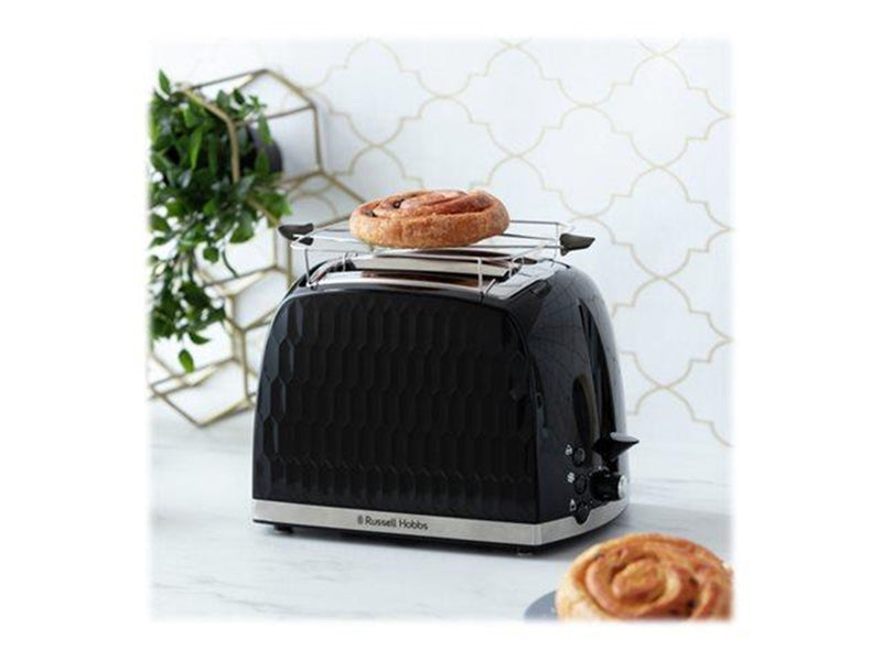 Russell Hobbs Toaster Honeycomb Black 2 Slice