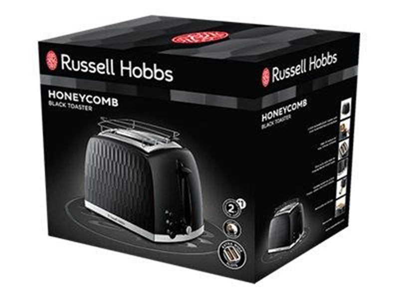 Russell Hobbs Toaster Honeycomb Black 2 Slice