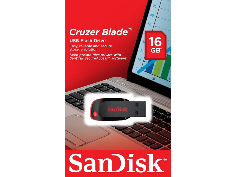 SANDISK Cruzer Blade - Schwarz - 16GB - USB-Stick