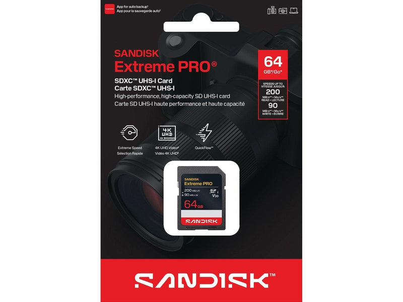 SANDISK Extreme PRO SD - 200MB/s - 64GB