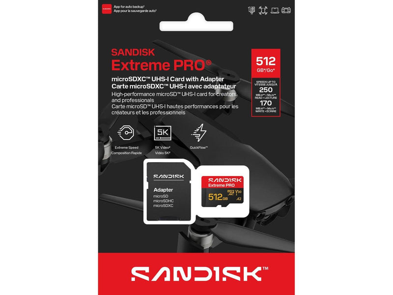 SANDISK Extreme PRO microSD/SD - 250MB/s - 512GB