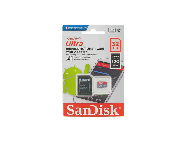 SANDISK Ultra microSD/SD - 120MB/s - 32GB