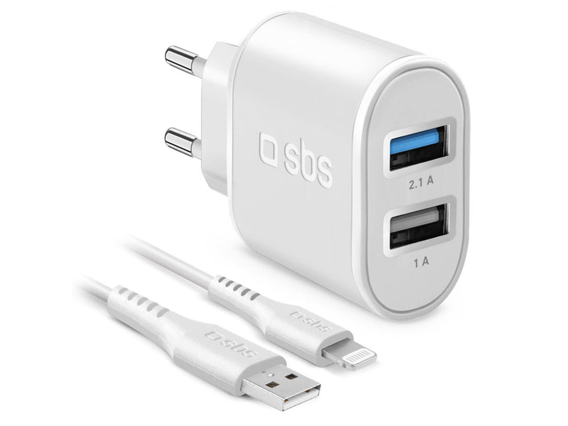 SBS 10W Charger - 1m MFI Lightning Cable - White