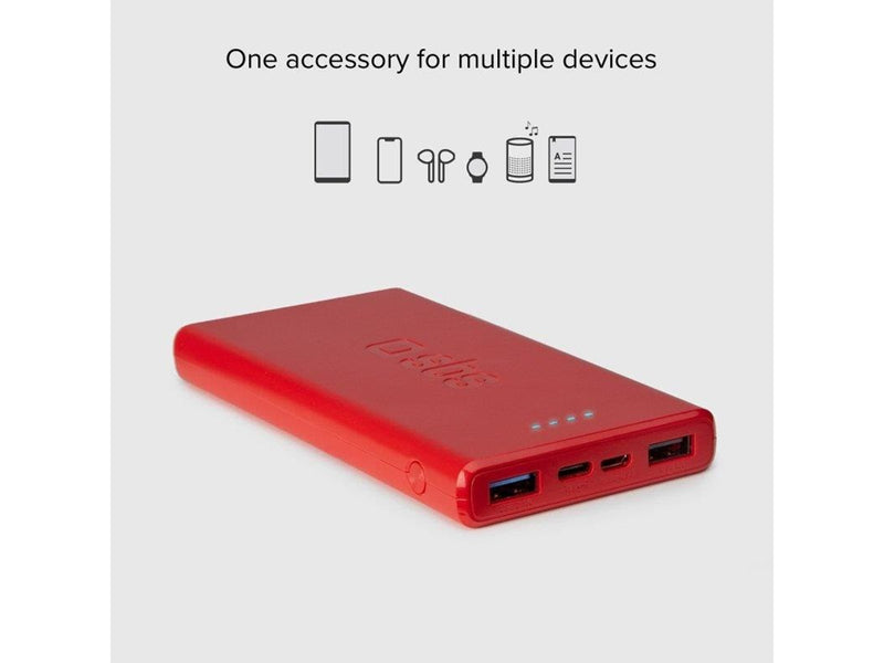 SBS Fast Charge Power Bank - 10.000 mAh - Red - 10000 mAh