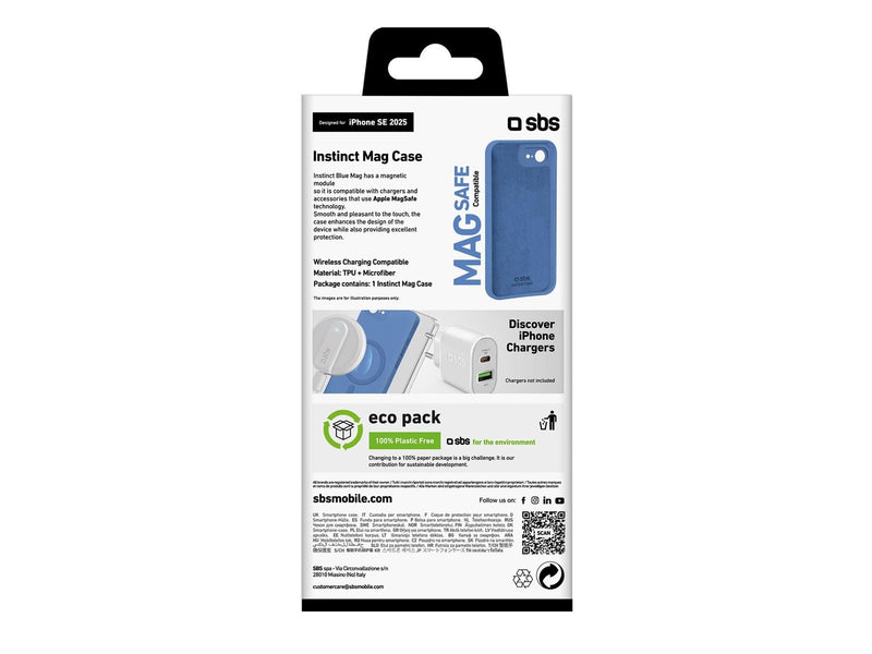 SBS Instinct Mag Case for iPhone 16e / 17e Compatible with MagSafe - Blue