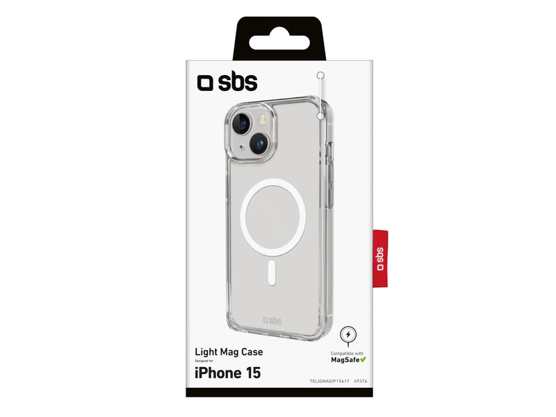 SBS Rigid transparent case compatible with MagSafe charging for iPhone 15 - Transparent