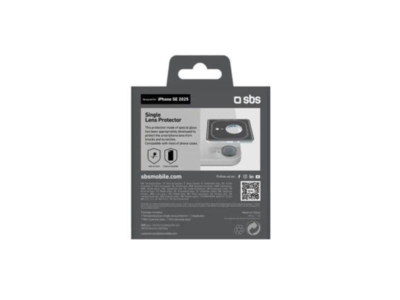 SBS Single Lenses Camera Glass with Applicator - iPhone 16e