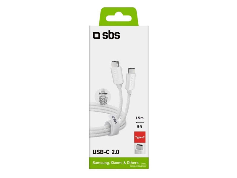 SBS TECABLETISSUETCCG USB-C - USB-C 1.5m 60W braided cable - gray