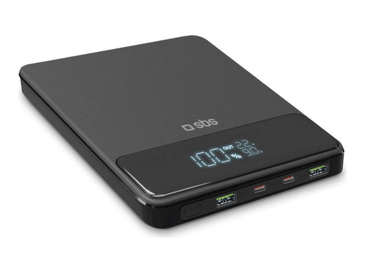 SBS Ultra-slim 20.000 mAH 100 Watt powerbank - Black - 20000 mAh