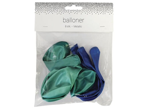 SCANSEASON Balloon 8 pcs. 23 cm. Blue metallic mix