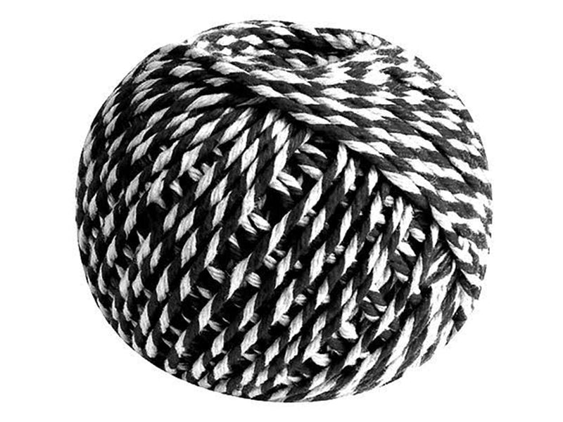 SCANSEASON Cotton yarn gift ribbon black/white 40 meters