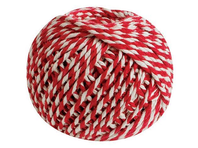 SCANSEASON Cotton yarn gift ribbon red/white 40 meters