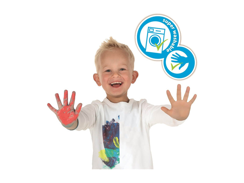 SES Creative Finger Paint Mega Set 6 Colours x 110ml - Includes 2-Metre Paper Roll