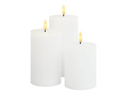 SIRIUS Sille LED rechargeable block candles white 3 pcs.