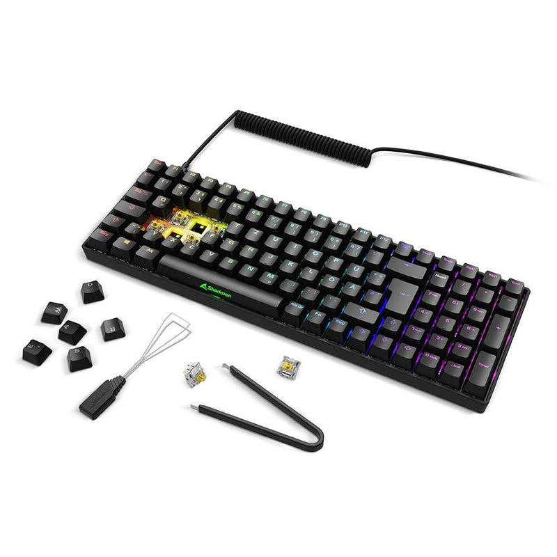 Sharkoon SKILLER SGK50 S2 Black Gaming-Tastatur, Gateron Yellow