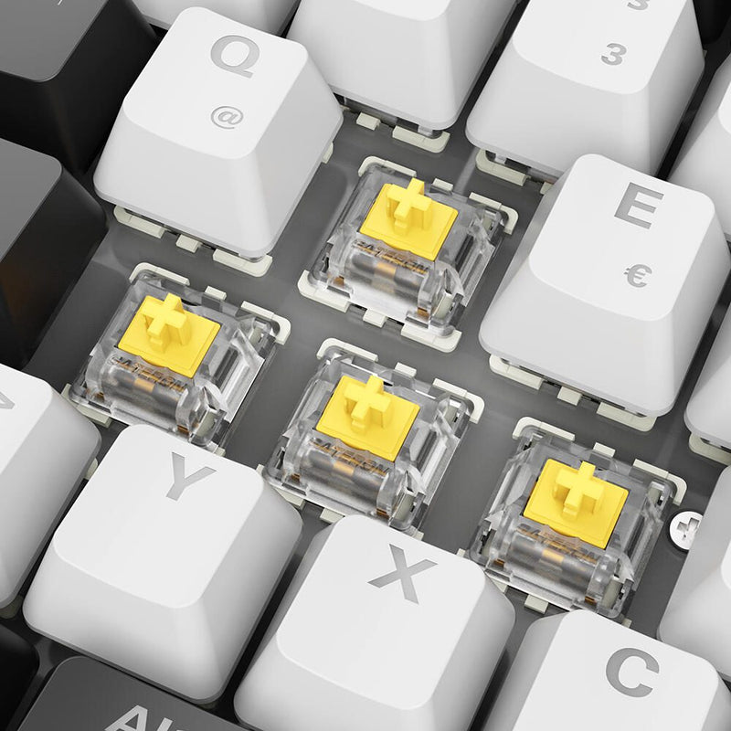 Sharkoon SKILLER SGK50 S2 White Gaming-Tastatur, Gateron Yellow
