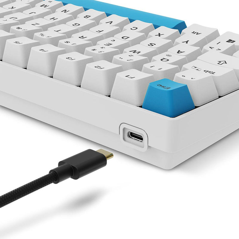 Sharkoon SKILLER SGK50 S2 PBT - White Gaming-Tastatur, Gateron G Pro 3.0 Yellow