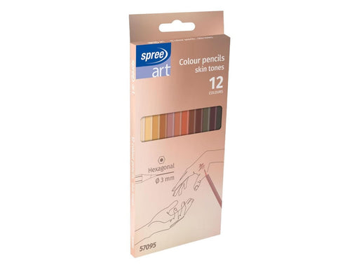 SPREE Colored pencils 12 pcs Skin Tones.