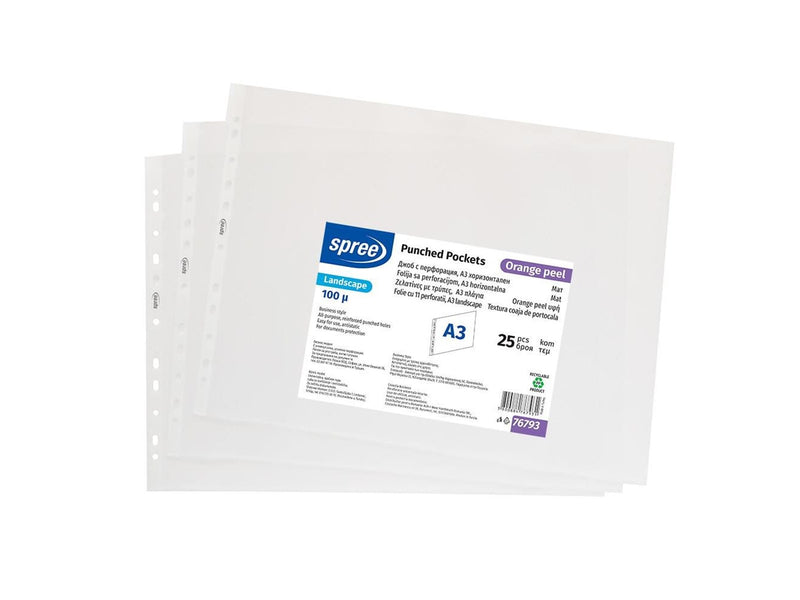 SPREE Plastic pocket A3 25 pcs. landscape format