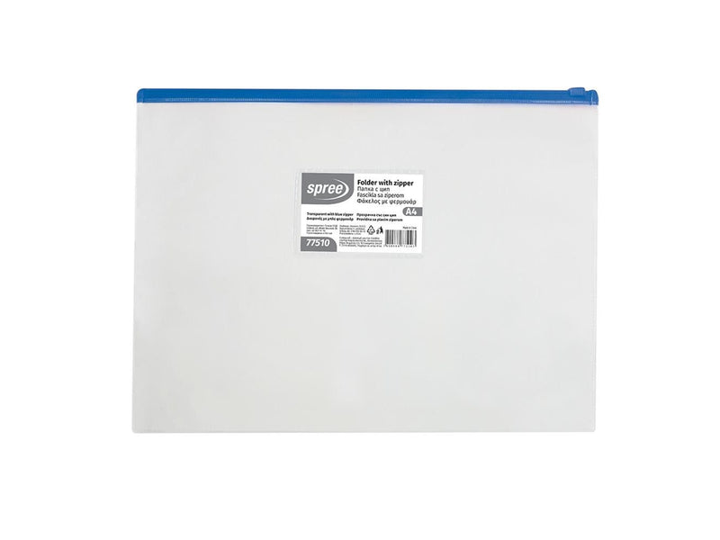 SPREE Zipper bag A4 Blue zipper