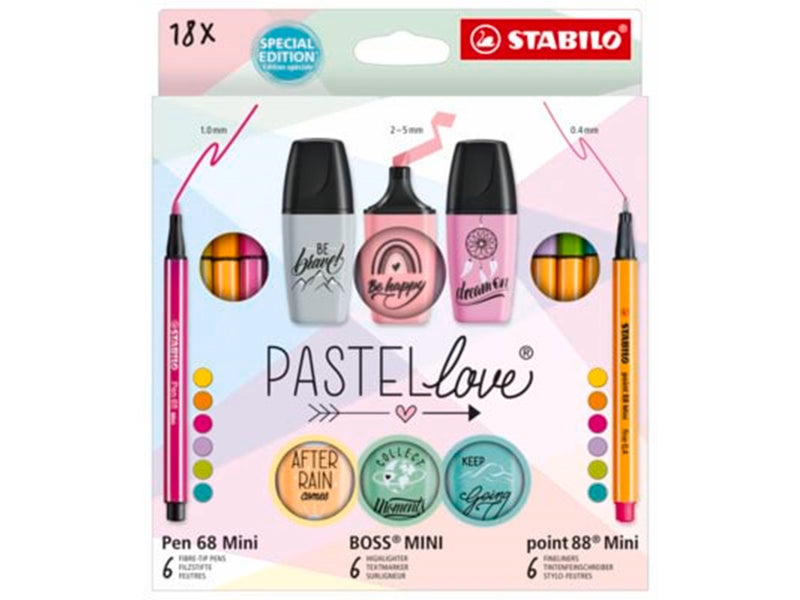 STABILO  Pastel Love set of 18 ass. pens