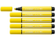 STABILO Pen 68 MAX - Felt-tip pen with thick chisel tip - lemon yellow