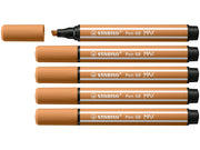 STABILO Pen 68 MAX - Fibre-tip Pen with Thick Chisel Tip - Dark Ocher