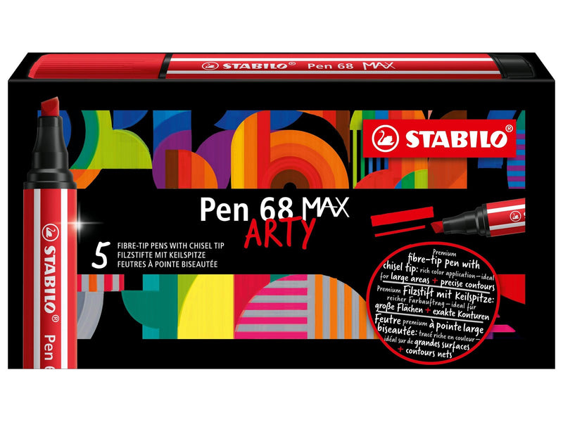 STABILO Pen 68 MAX - Fibre-tip Pen with Thick Chisel Tip - Emerald Green