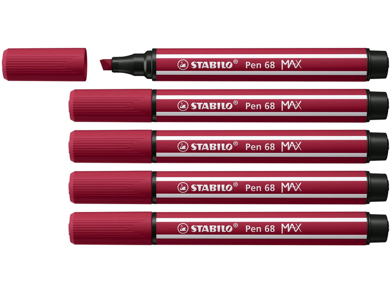 STABILO Pen 68 MAX - Fibre-tip Pen with Thick Chisel Tip - Heather Purple