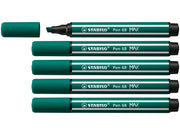 STABILO Pen 68 MAX - Fibre-tip Pen with Thick Chisel Tip - Turquoise Green