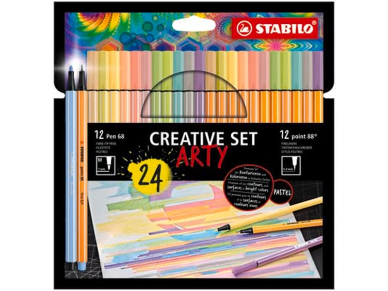 STABILO  Pen 68/88 Arty cardboard box of 24 pens in 12 colors