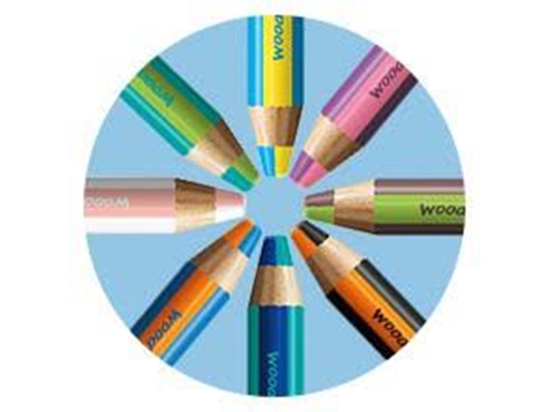 STABILO woody 3 in 1 Duo - Multitalent Coloured Pencil - Set 5 pcs. + Pencil Sharpener