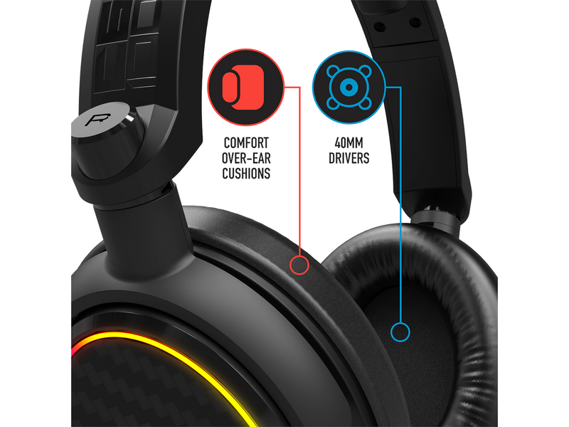 STEALTH C6-100 Light Up Gaming Headset (Multi Format) Black