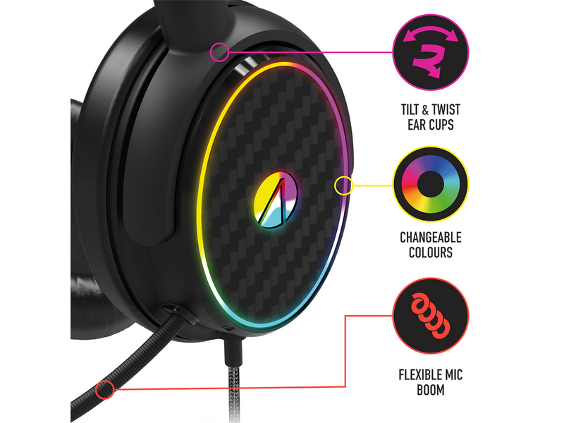 STEALTH C6-100 Light Up Gaming Headset (Multi Format) Black