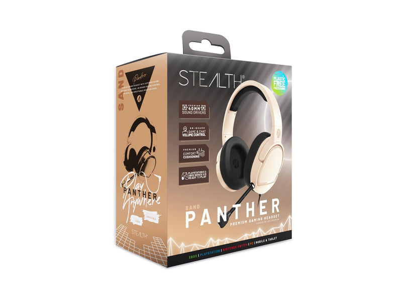 STEALTH PANTHER Premium Gaming Headset (Multi Format) Sand