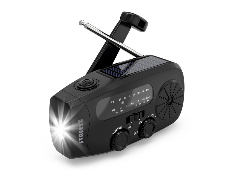 STREETZ Emergency Solar Crank Radio - AM/FM - Mono - Schwarz