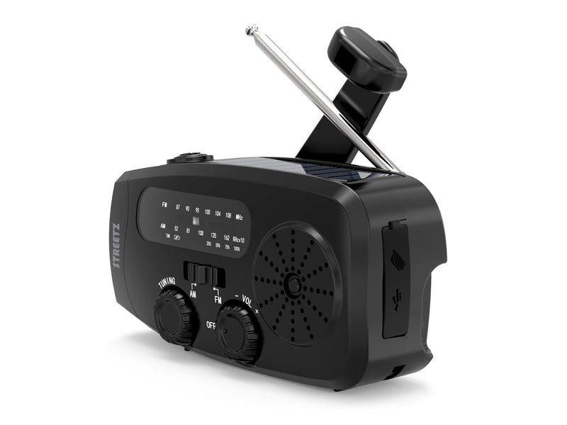STREETZ Emergency Solar Crank Radio - AM/FM - Mono - Schwarz