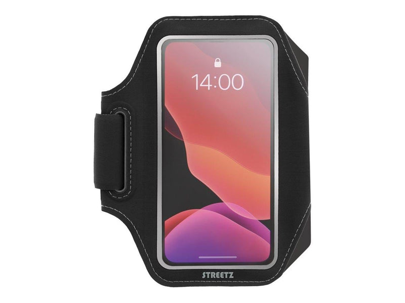 STREETZ Slim Sports Armband for up to 6.5 Smartphones Reflectors - Black