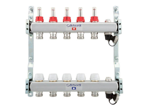 Salus underfloor heating manifold 4 slings with flowmeter