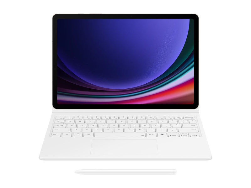 Samsung Galaxy Tab S10 FE / Tab S9 FE / Tab S9 - Book Cover Keyboard - White (English) - Tastatur & Folio-Set - Weiss