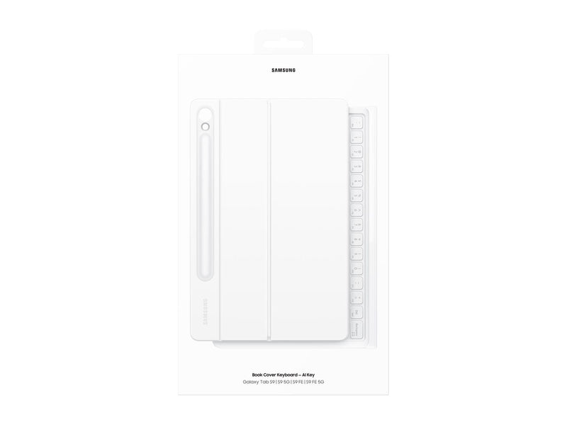 Samsung Galaxy Tab S10 FE / Tab S9 FE / Tab S9 - Book Cover Keyboard - White (English) - Tastatur & Folio-Set - Weiss