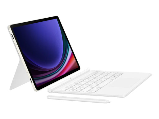 Samsung Galaxy Tab S10 FE / Tab S9 FE / Tab S9 - Book Cover Keyboard - White (English) - Tastatur & Folio-Set - Weiss