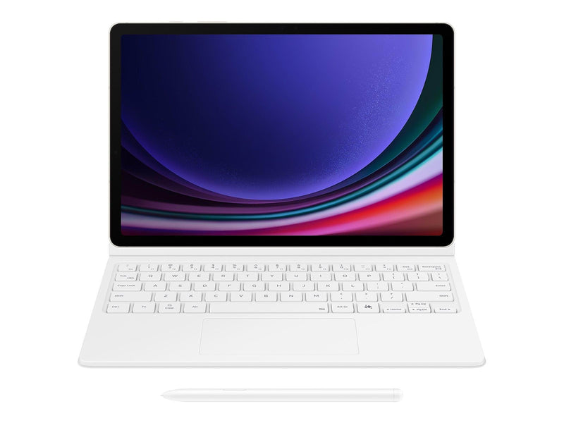 Samsung Galaxy Tab S10 FE / Tab S9 FE / Tab S9 - Book Cover Keyboard - White (English) - Tastatur & Folio-Set - Weiss