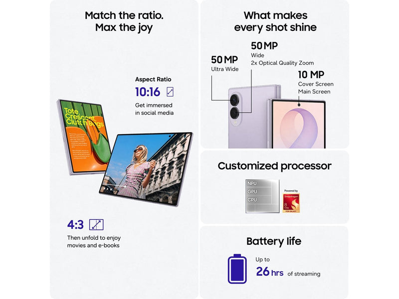 Samsung Galaxy Z Fold8 512GB/12GB - Lavender