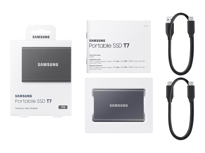 Samsung Portable SSD T7 - 1TB - Grau - Extern SSD - USB 3.2 Gen 2