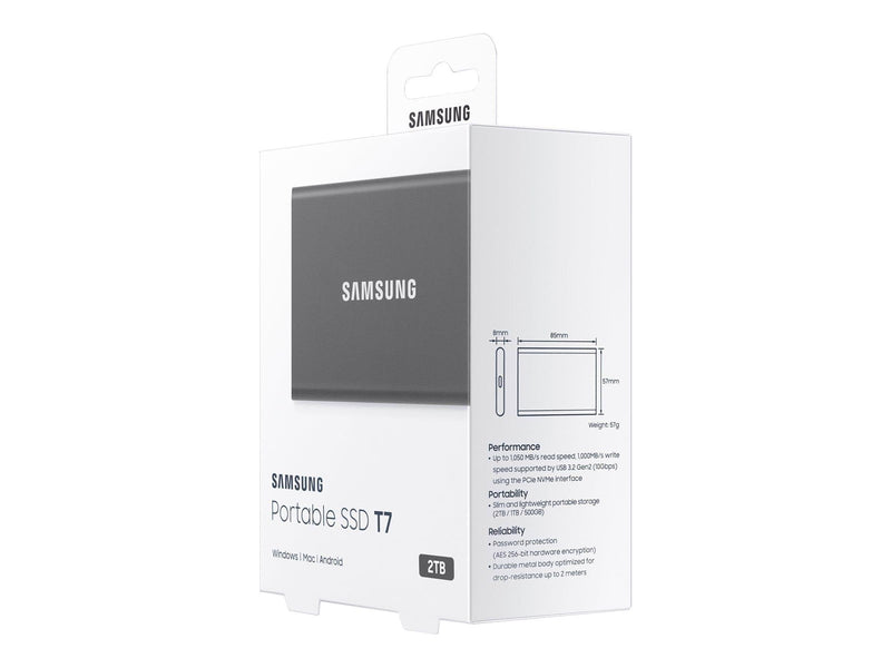 Samsung Portable SSD T7 - 4TB - Grau - Extern SSD - USB 3.2 Gen 2