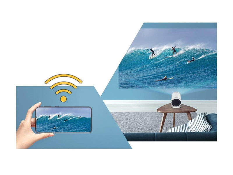 Samsung Projektoren The Freestyle SP-LFF3CLAX - 2nd Generation - DLP projector - portable - 802.11a/b/g/n/ac wireless / AirPlay 2 - white - 1920 x 1080 - 230 ANSI lumens