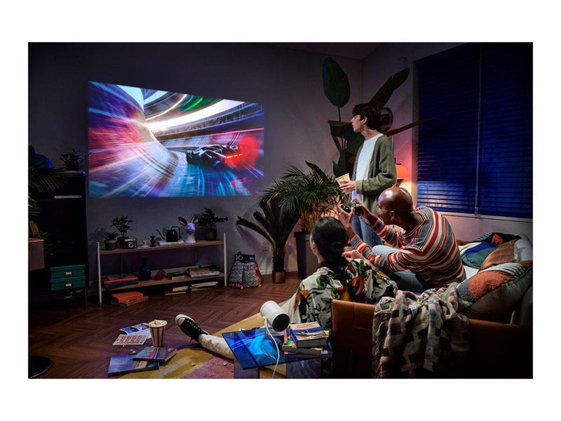 Samsung Projektoren The Freestyle SP-LFF3CLAX - 2nd Generation - DLP projector - portable - 802.11a/b/g/n/ac wireless / AirPlay 2 - white - 1920 x 1080 - 230 ANSI lumens