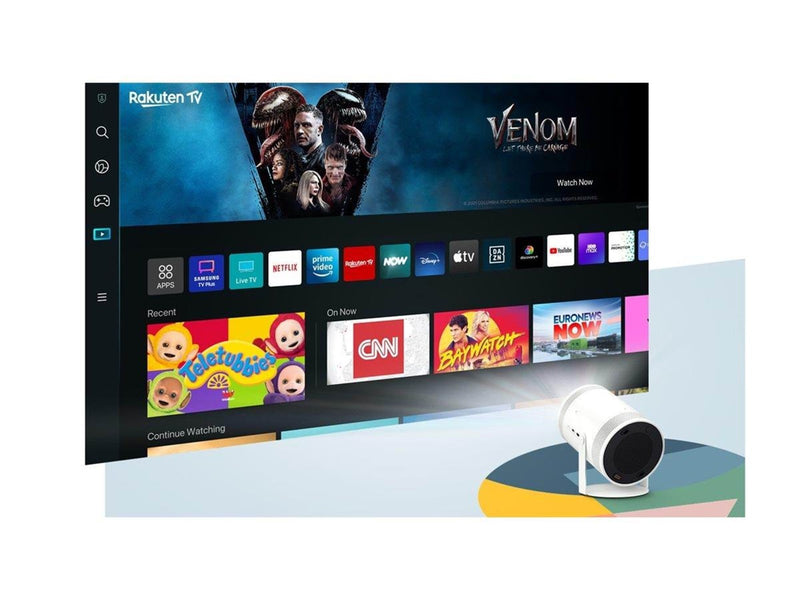 Samsung Projektoren The Freestyle SP-LFF3CLAX - 2nd Generation - DLP projector - portable - 802.11a/b/g/n/ac wireless / AirPlay 2 - white - 1920 x 1080 - 230 ANSI lumens